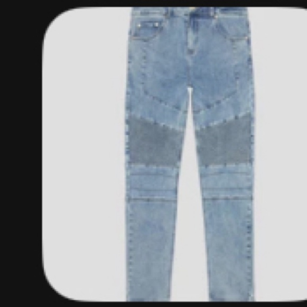 Ribbed Details Jean - Blue